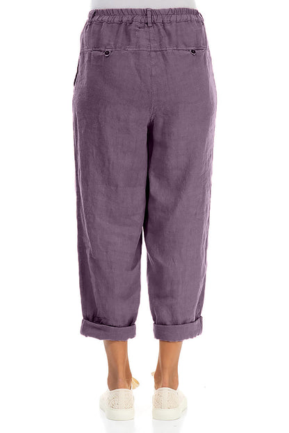 Hochgekrempelte Leinenhose Amethyst