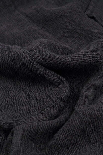 Roll Up Black Mélange Linen Trousers 4