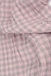 Roll Up Pink Check Linen Trousers 5
