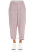Roll Up Pink Check Linen Trousers 1