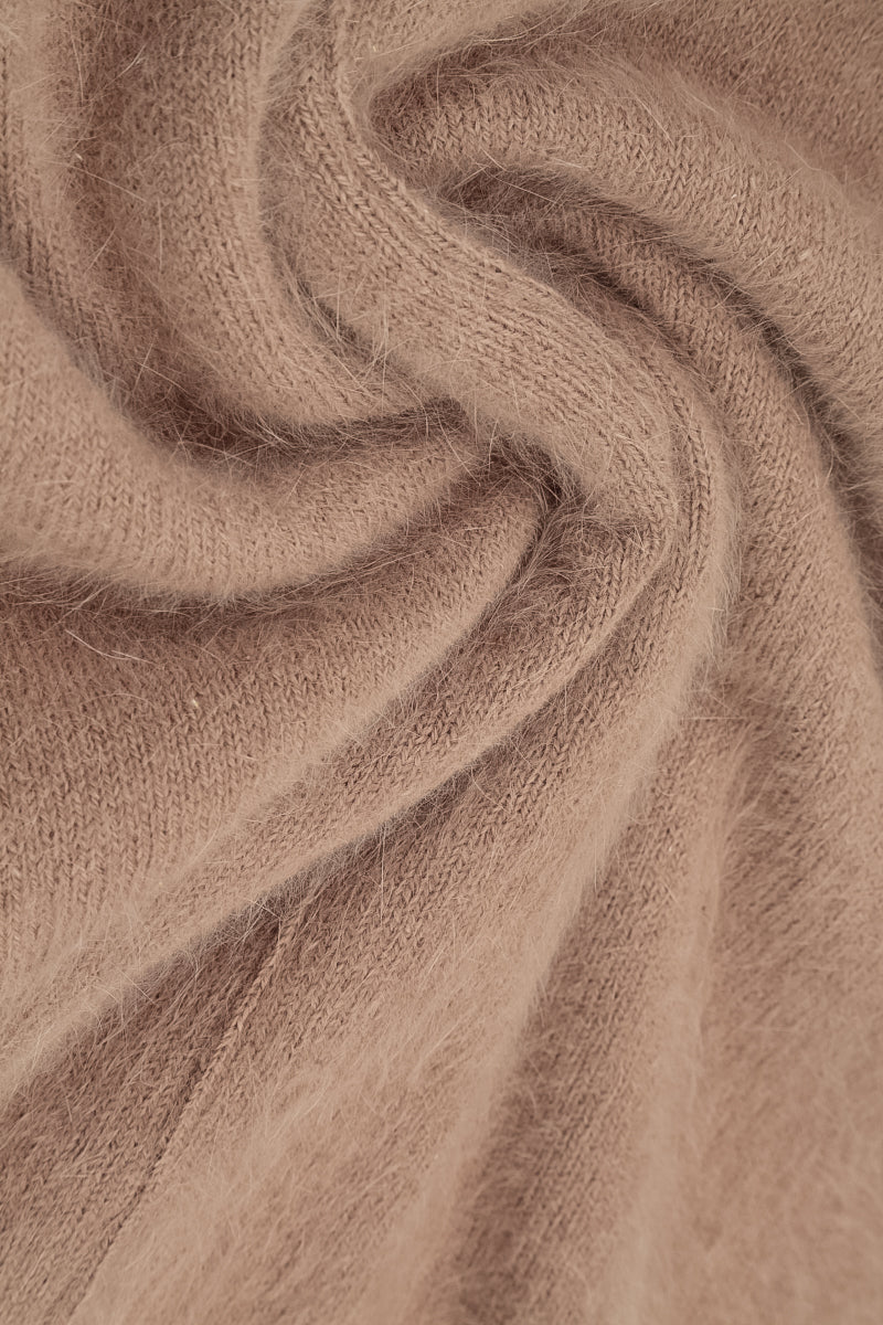 Rolled Neck Soft Taupe Angora Sweater 7