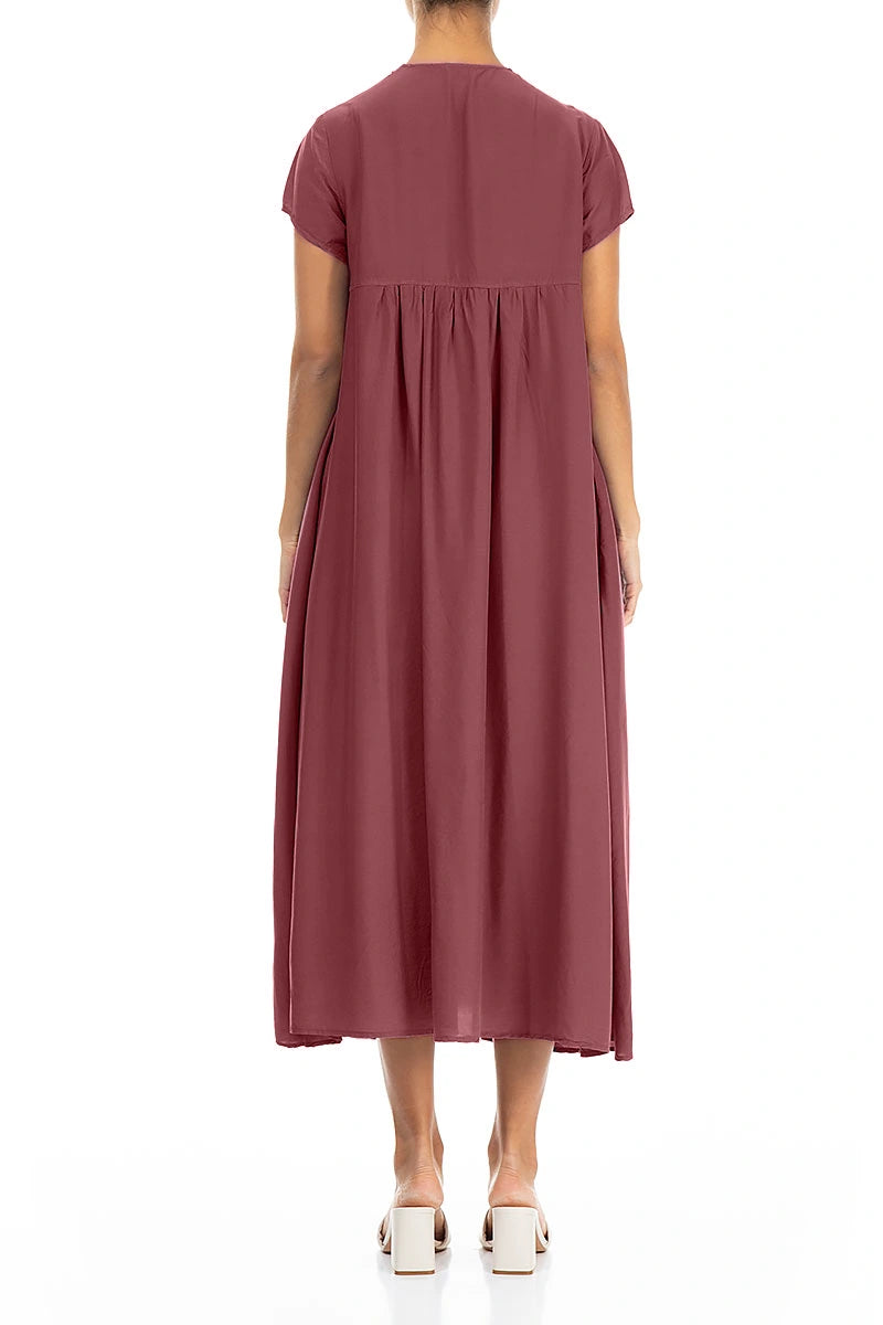 Romantic Antique Ruby Silk Bamboo Dress 2