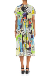 Romantic Artmaze Textured Silk Midi Dress 2
