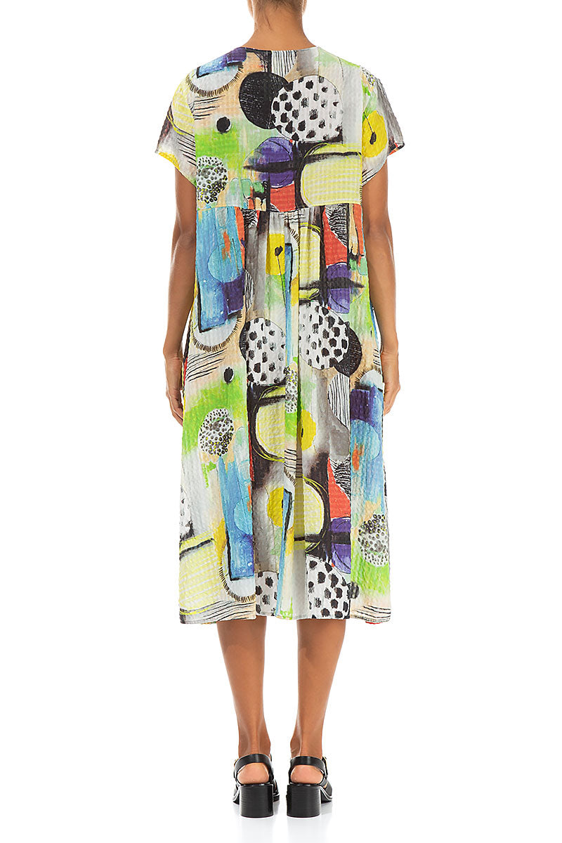 Romantic Artmaze Textured Silk Midi Dress 2