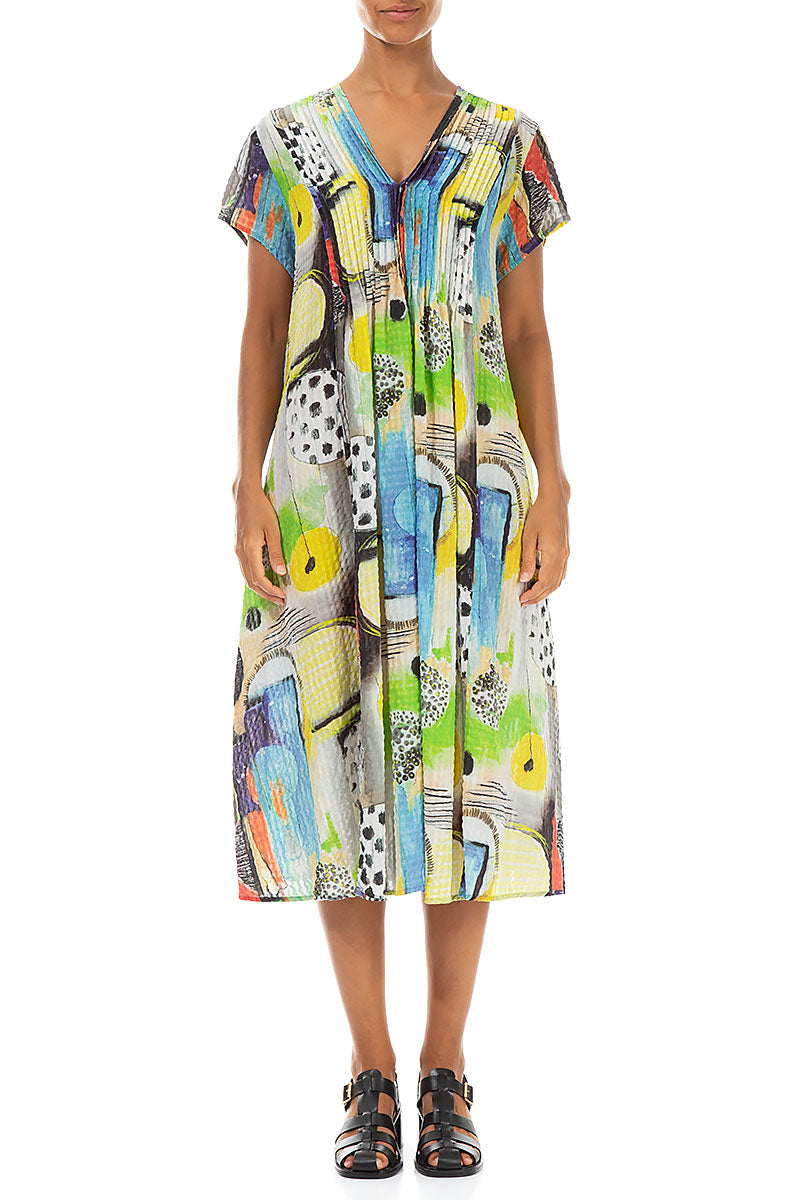 Romantic Artmaze Textured Silk Midi Dress 1