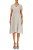 Romantic Beige Crinkled Silk Linen Dress 1