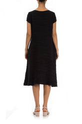 Romantic Black Crinkled Silk Dress 2