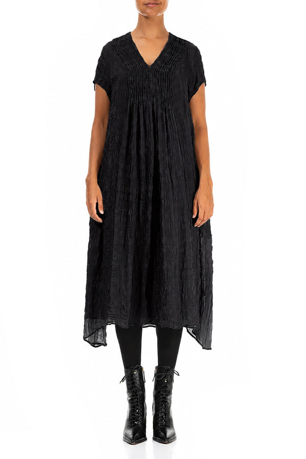 Romantic Black Light Silk Dress