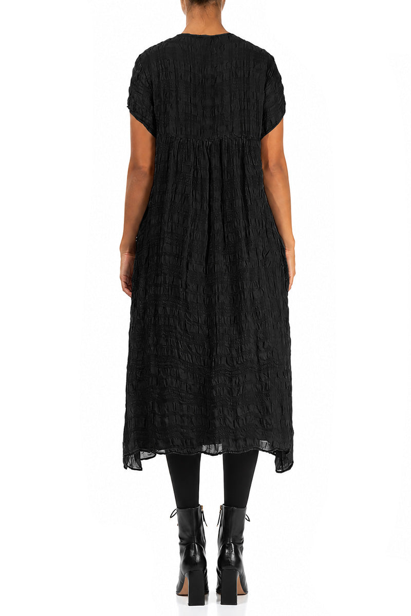 Romantic Black Light Silk Dress