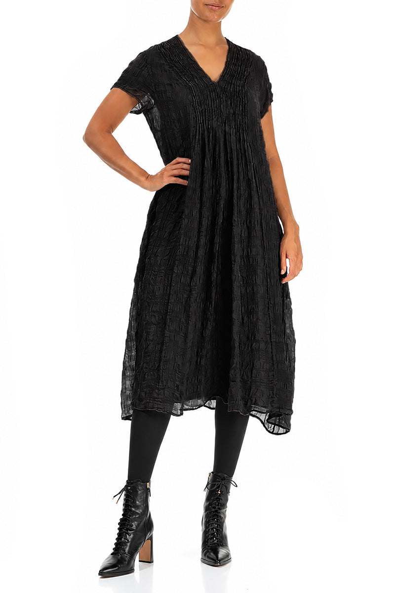 Romantic Black Light Silk Dress 4