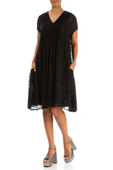 Romantic Black Light Silk Midi Dress 4