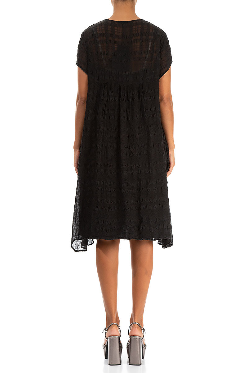 Romantic Black Light Silk Midi Dress 2