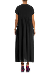 Romantic Black Silk Bamboo Dress 2