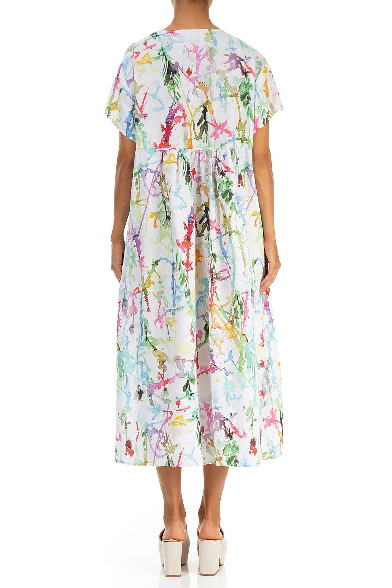 Romantic Colour Splash Linen Dress 2
