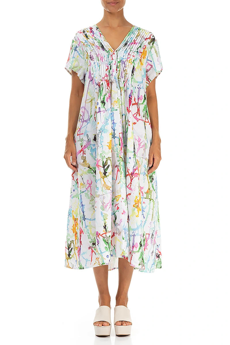 Romantic Colour Splash Linen Dress 1