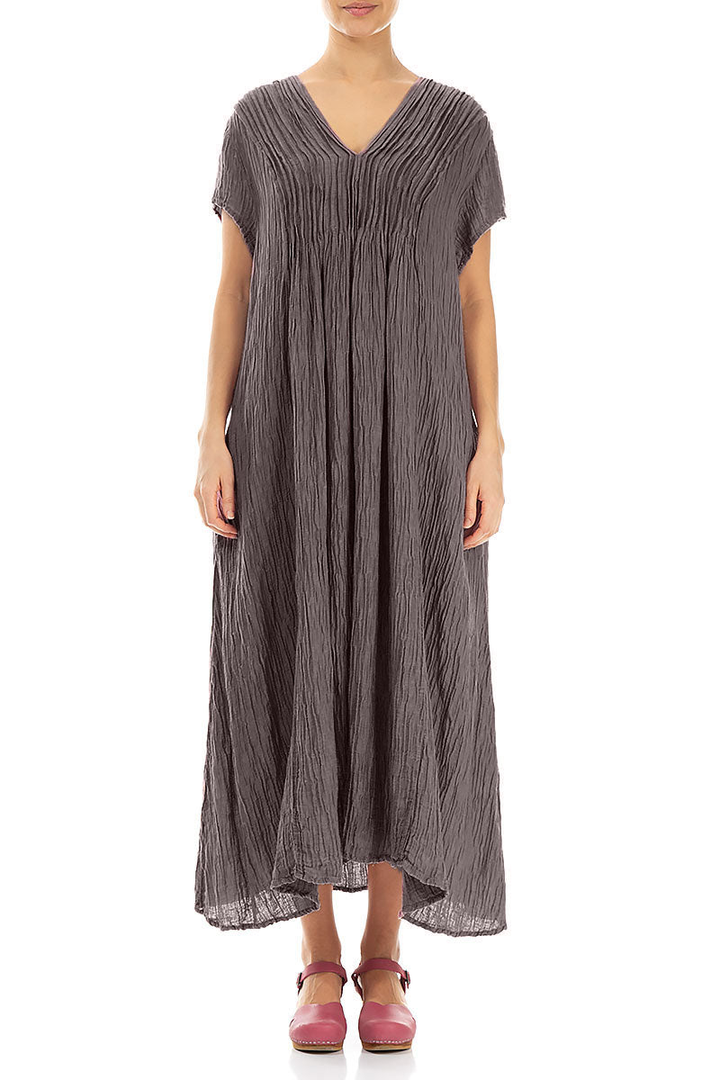 Romantic Crinkled Truffle Silk Dress 1