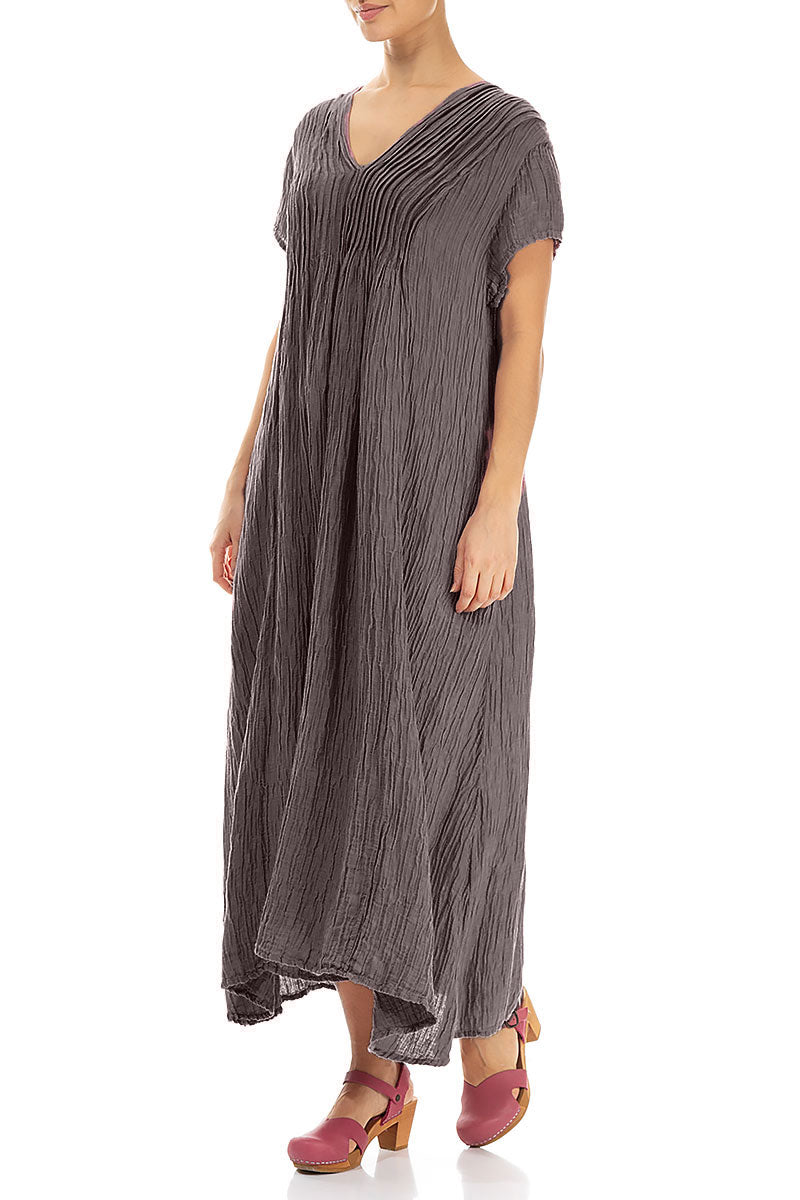 Romantic Crinkled Truffle Silk Dress 3