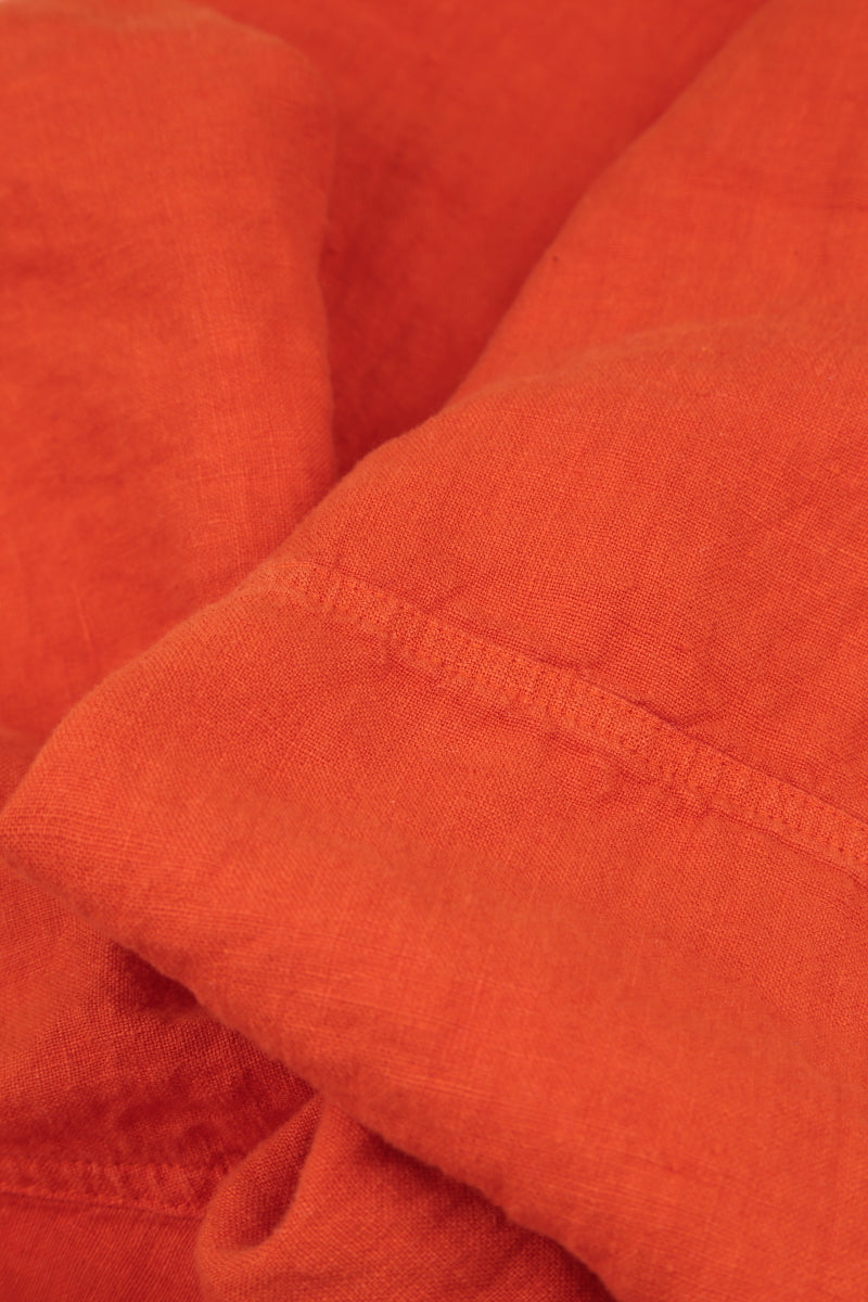 Romantic Flame Orange Linen Dress 5