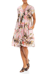 Romantic Front Tucks Oasis Silk Bamboo Dress 3