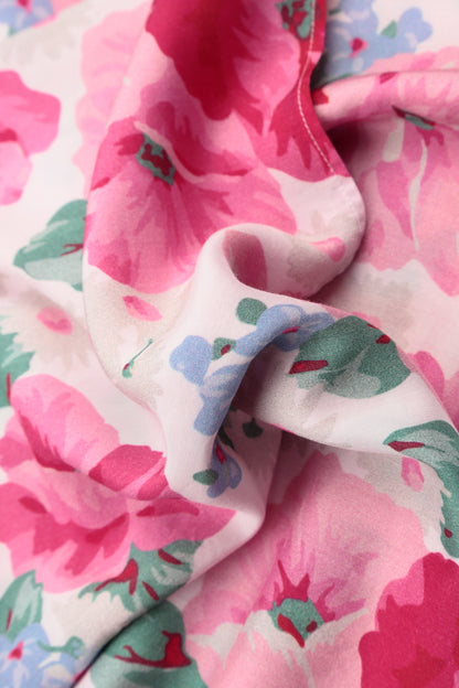 Romantic Front Tucks Peony Blossom Silk Bamboo Dress 5