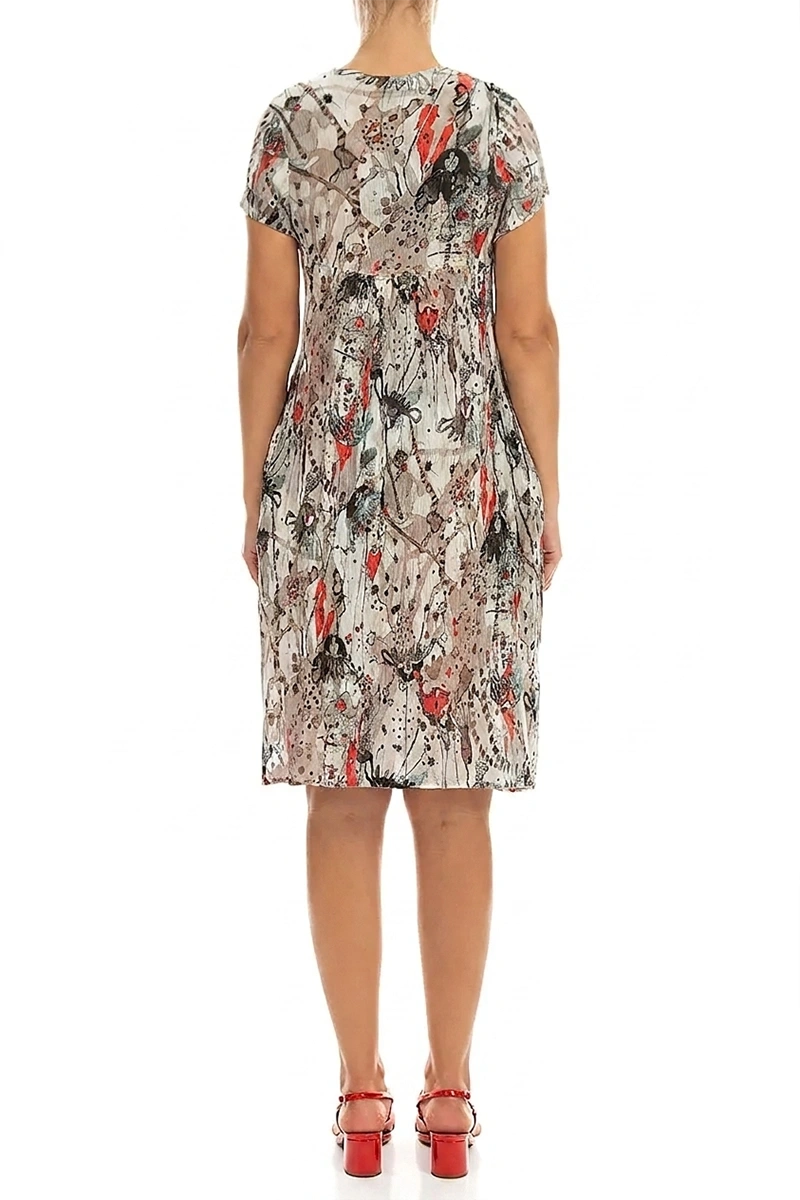Romantic Front Tucks Savannah Textured Silk Dress 2