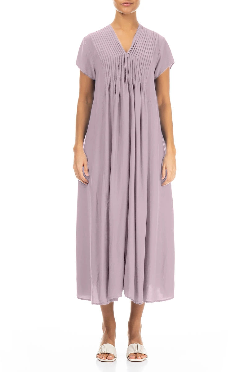Robe romantique en soie et bambou lilas