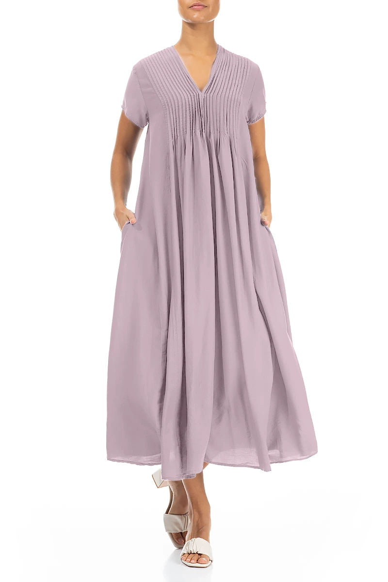 Robe romantique en soie et bambou lilas