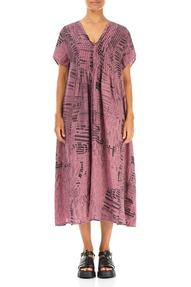 Romantic Mauve Taupe Serenity Linen Dress 1