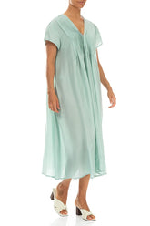 Romantic Mint Pure Silk Midi Dress 3
