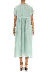 Romantic Mint Pure Silk Midi Dress 2