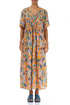 Romantic Orange Burst Linen Dress 1