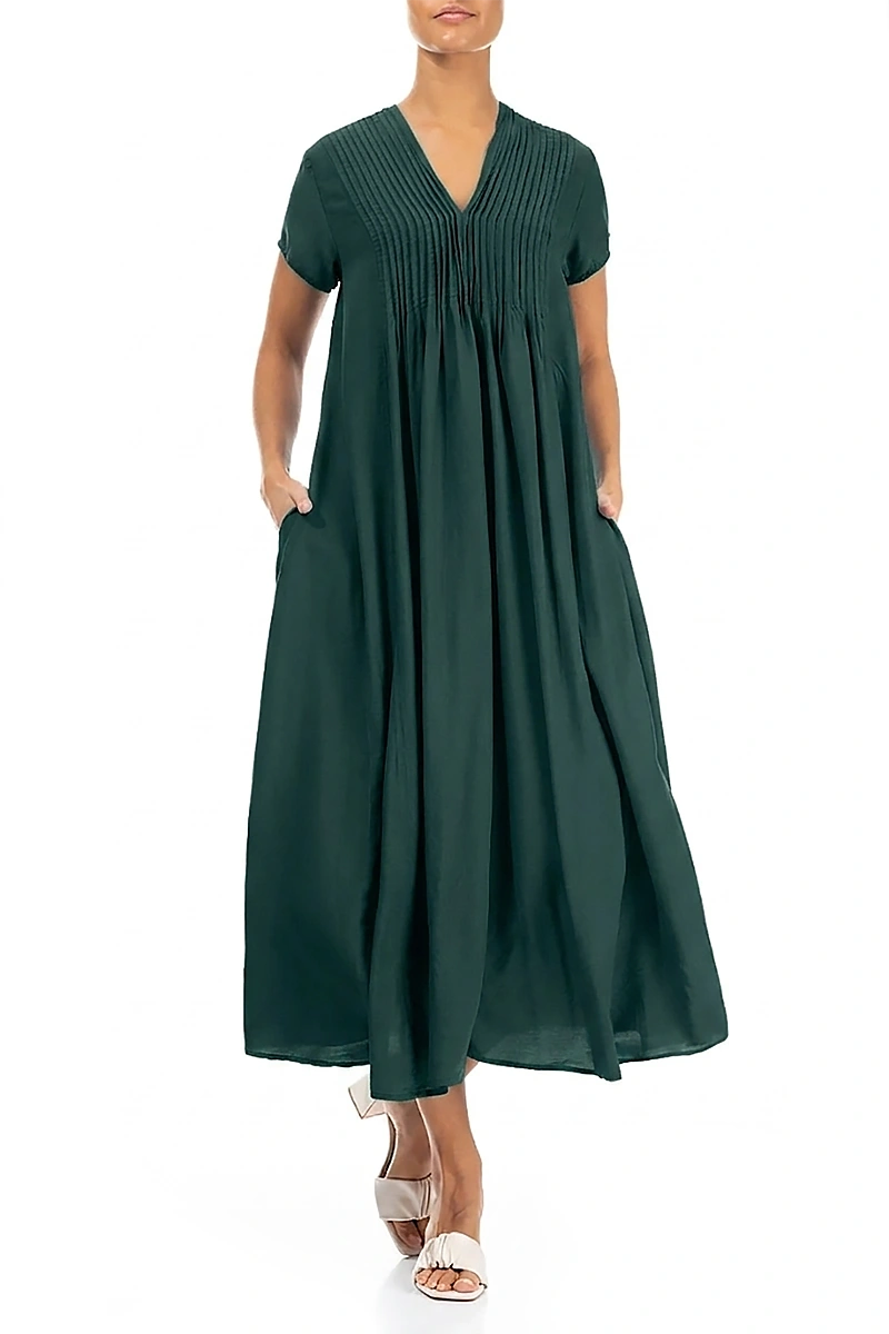 Romantic Peacock Silk Bamboo Dress 4