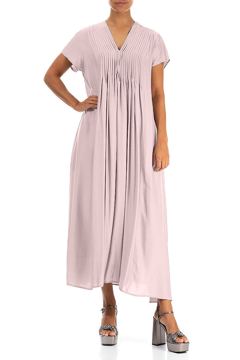 Romantic Powder Pink Silk Bamboo Dress 4
