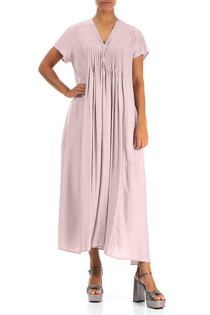 Romantic Powder Pink Silk Bamboo Dress 4