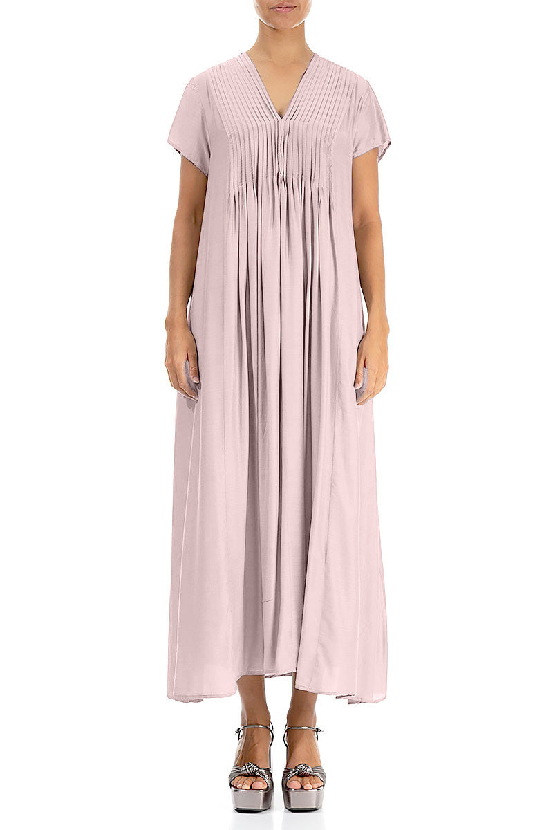 Romantic Powder Pink Silk Bamboo Dress 1