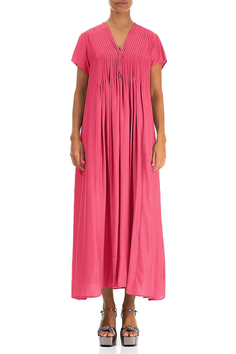 Romantic Raspberry Silk Bamboo Dress 1