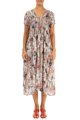 Romantic Savannah Silk Viscose Midi Dress 1