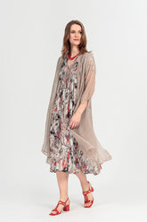 Romantic Savannah Silk Viscose Midi Dress 5