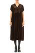 Romantic V-Neck Aged Copper Silk Velvet Dress 1