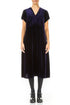 Romantic V-Neck Royal Purple Silk Velvet Dress 1