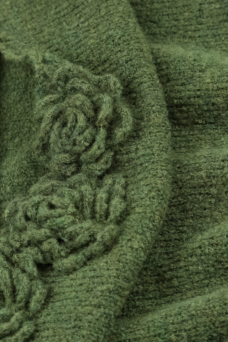 Rosette Dark Sage Wool Sweater 5
