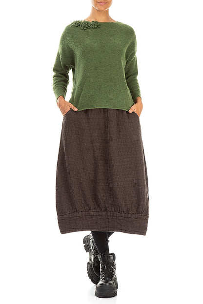 Rosette Dark Sage Wool Sweater 4