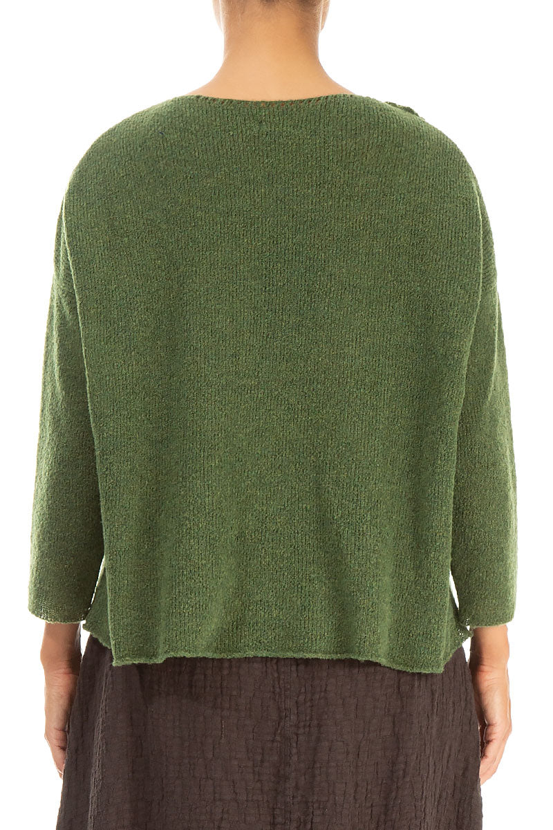 Rosette Dark Sage Wool Sweater 2