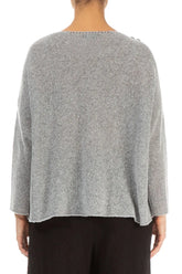 Rosette Light Grey Wool Sweater 2