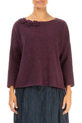 Rosette Mulberry Wool Sweater 1