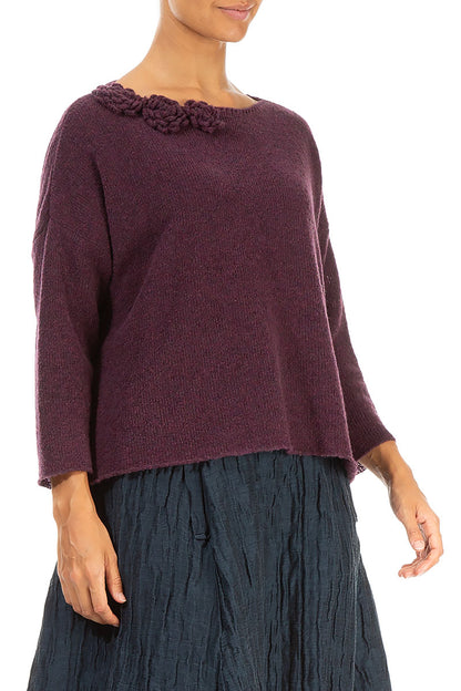Rosette Mulberry Wool Sweater 3