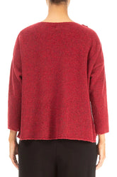 Rosette Ruby Red Wool Sweater 2
