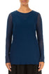 Royal Blue Mesh Soft Cotton Blouse 1