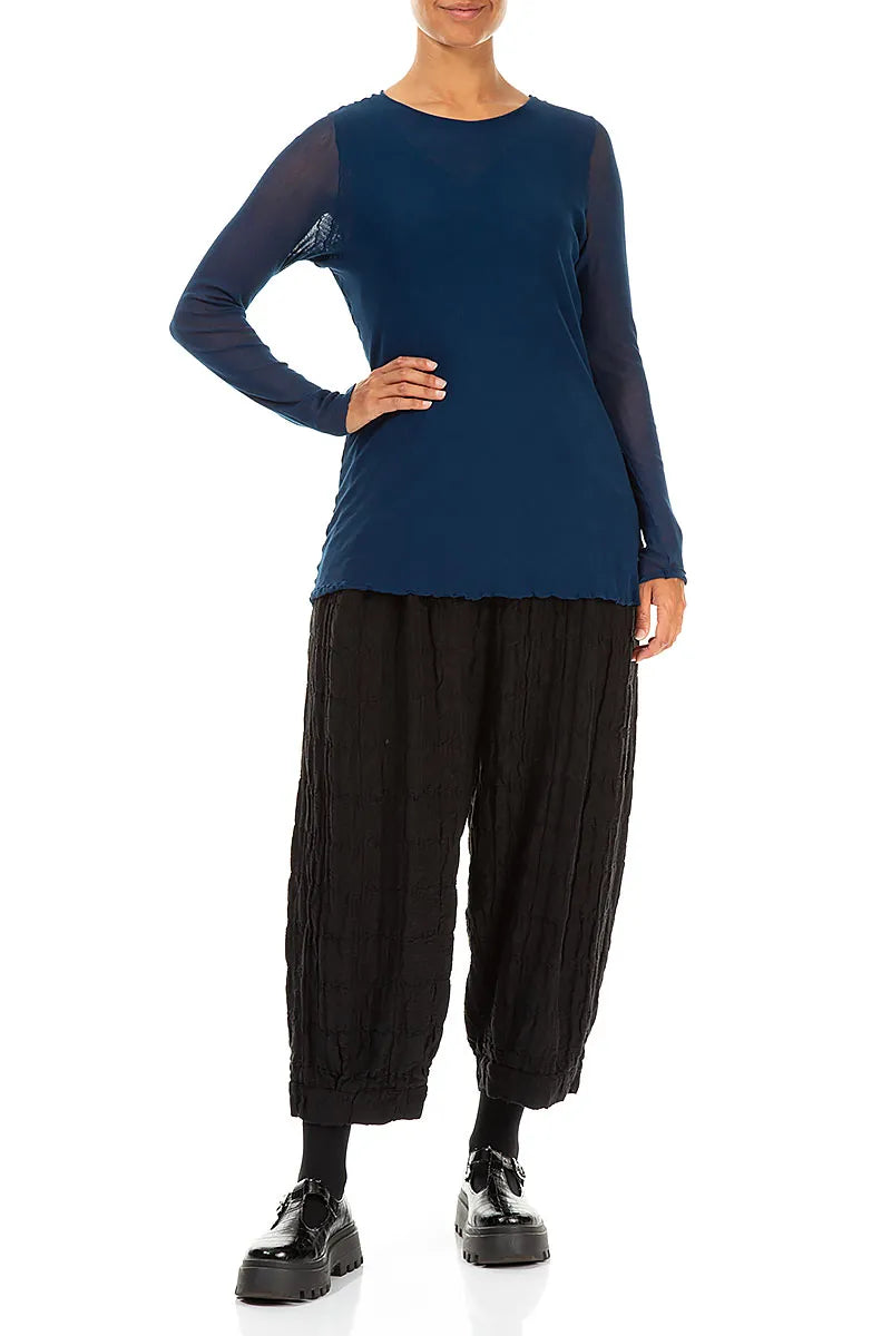 Royal Blue Mesh Soft Cotton Blouse 4