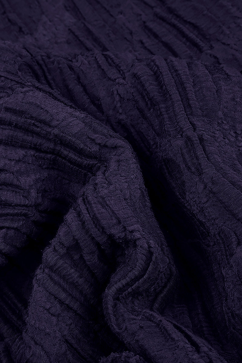 Royal Purple Circle Silk Linen Shift Dress